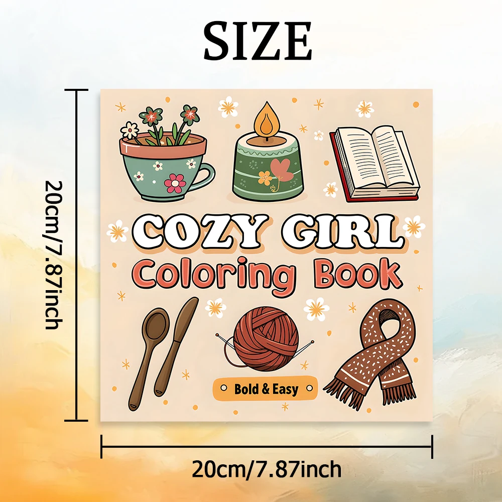 COZY GIRL Bold-easy Patterns Coloring Book for Adults Cute Drawing Book Perfect Gift for Party and Birthday 2