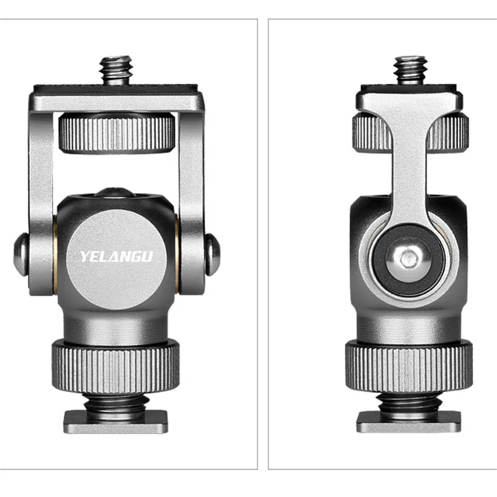 YELANGU Mini SLR Camera Gimbal Fixing Bracket Rotated Monitor Hot Shoe Stabilizer Bracket for Mobile Phone Load-Bearing 3KG