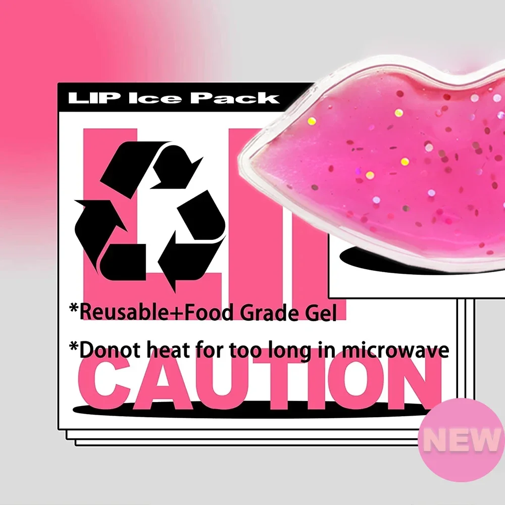 6 Packs Lip Gel Ice Packs Flexible Reusable Cooling Pad Cold Compress for Cosmetic Injuries Pain Relief Cold Use for Lip Surgery