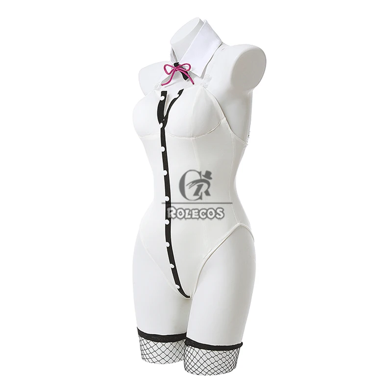 Dangan Ronp 2 Nanami ChiaKi Bunny Girl Cosplay Kostüm White Jumpsuit Halloween Outfit mit Ohren 17 Dangan Ronp 2 Nanami ChiaKi Bunny Girl Cosplay Kostüm White Jumpsuit Halloween Outfit mit Ohren 6