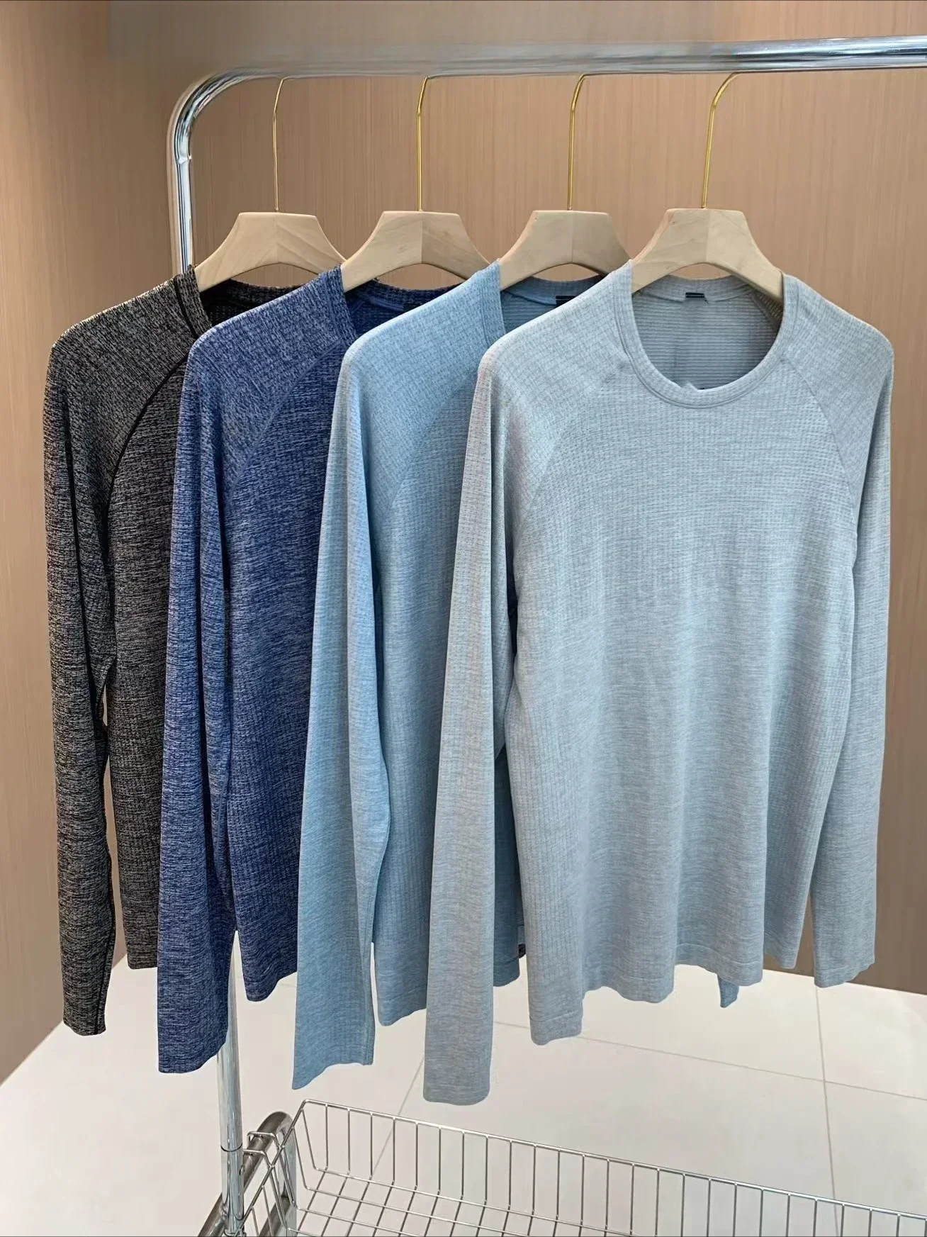Lemon Metal Vent Tech Men Sport short-sleeved T-shirt Men's Casual Breathable Round Neck Quick Drying Sports Long-sleeved Shirts 2