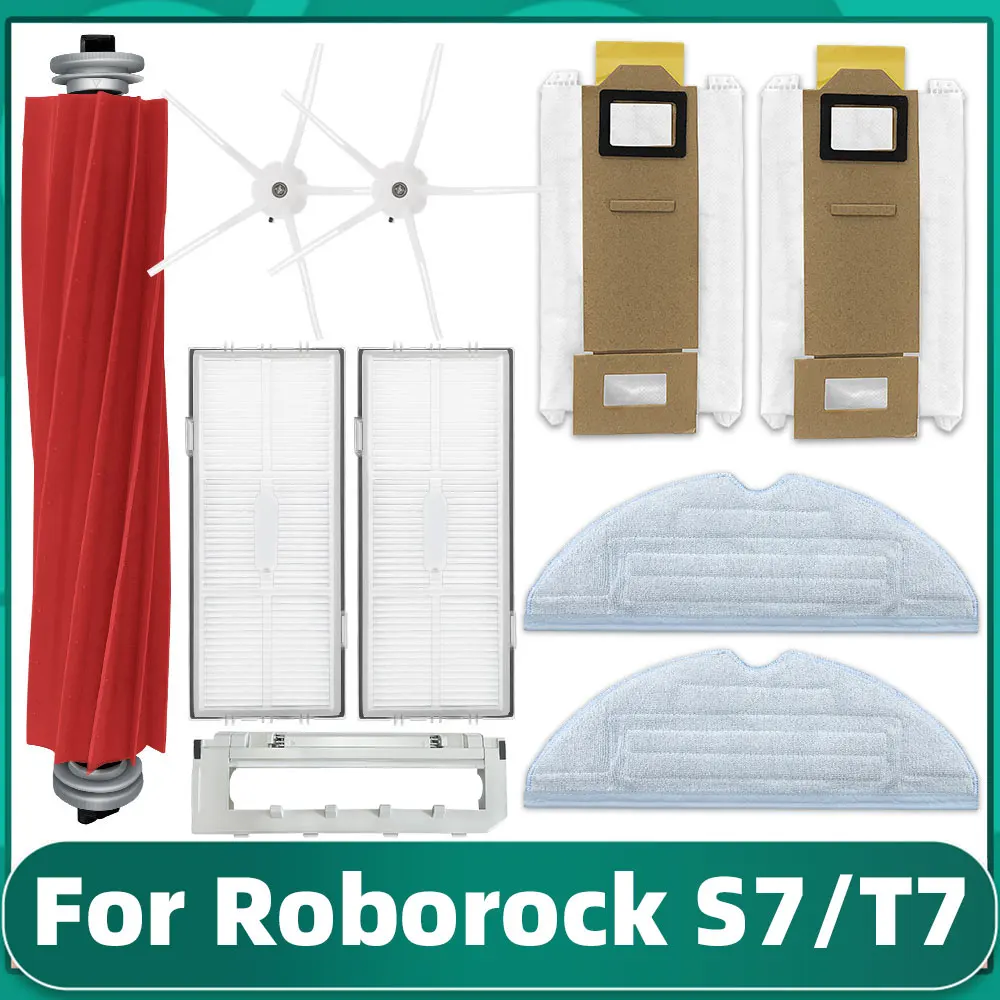 

Запчасти для робота-пылесоса Roborock S7 Max / T7S Plus/G10, основная боковая щетка, фильтр НЕРА, насадка на швабру, мешок для пыли