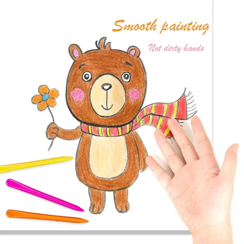 Colored Crayons 6/12/24/36 Colors Non Dirty Hand Washable Triangular Plastic Crayon Student Oil Painting Stick Early Childhood Education Tools