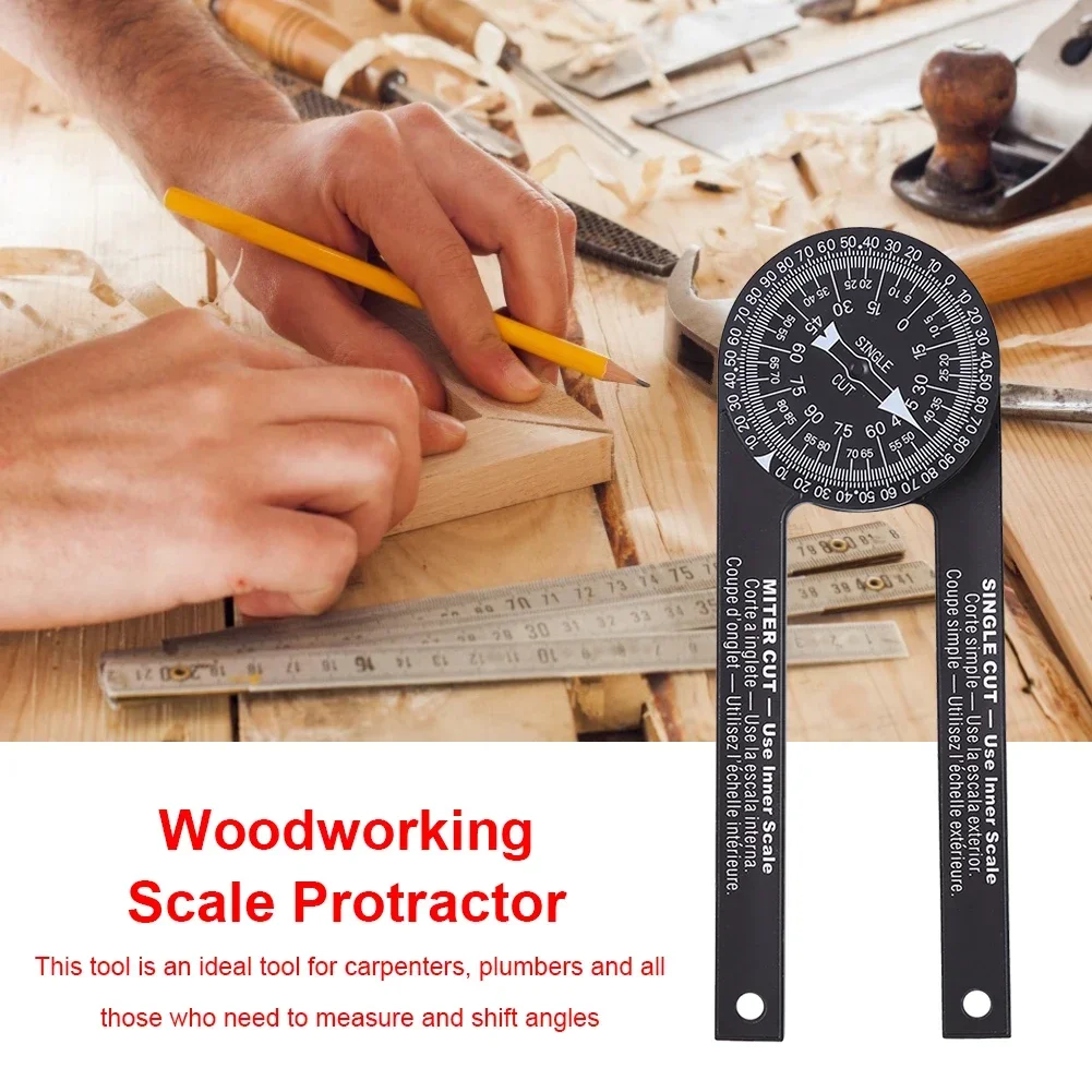 Practical Mitre Saw Protractor Woodworking Angle Gauge Detecting Hand Tool Set Professional Woodworking Plastic Bevel Protractor carpenter measuring tool angle measuring tool angle protractor woodworking measuring tool