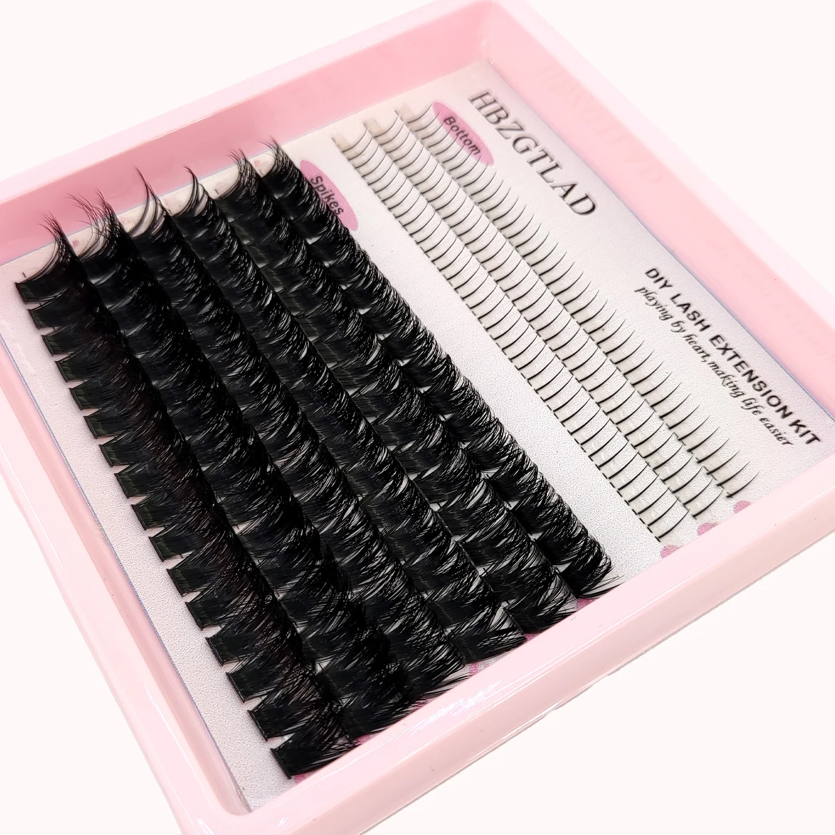 HBZGTLAD Wimpern 80D/100D Wimperncluster mit unten und stacheligem Volumen DIY Anime Wimperncluster verlängert Wimpern – Detail 7