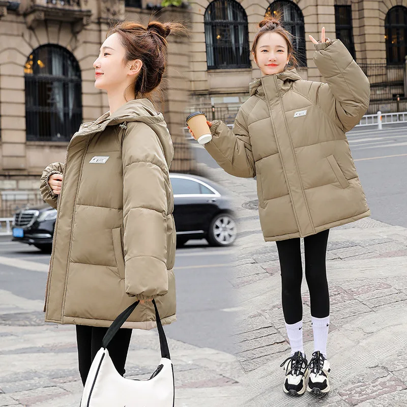 2022 Short Hooded Korean Winter Solid Short  Parkas Women Loose Down Jacket Thick Warm Fashion Jackets for Female