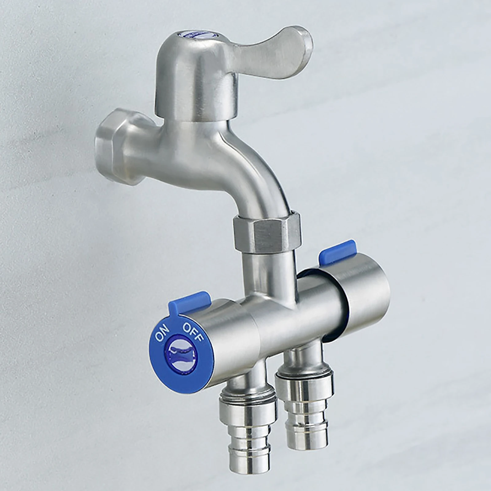 Doppel regelventil 1 in 2 aus Wasserhahn Garten Bewässerung Wasser regler Shunt Splitter Waschmaschine Bad WC Wasserhahn – Detail 9