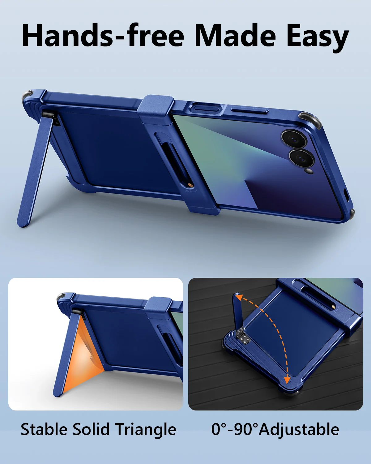 Eary Frame Case for Samsung Galaxy Z Flip 7 for MagSafe Wireless Charging With Hidden Stand 0-90°Adjustable 7 Phone Cover Shell