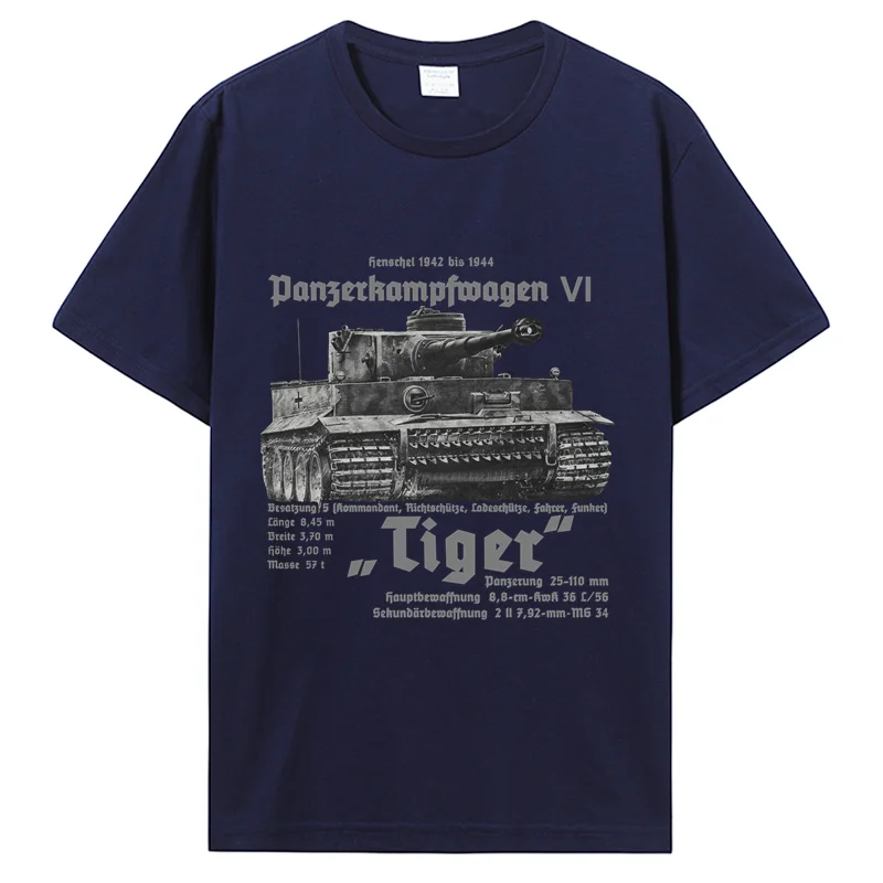 Rrongwn Deutschland Tshirt Herren - Tiger Panzer Design Baumwolle Slim Fit