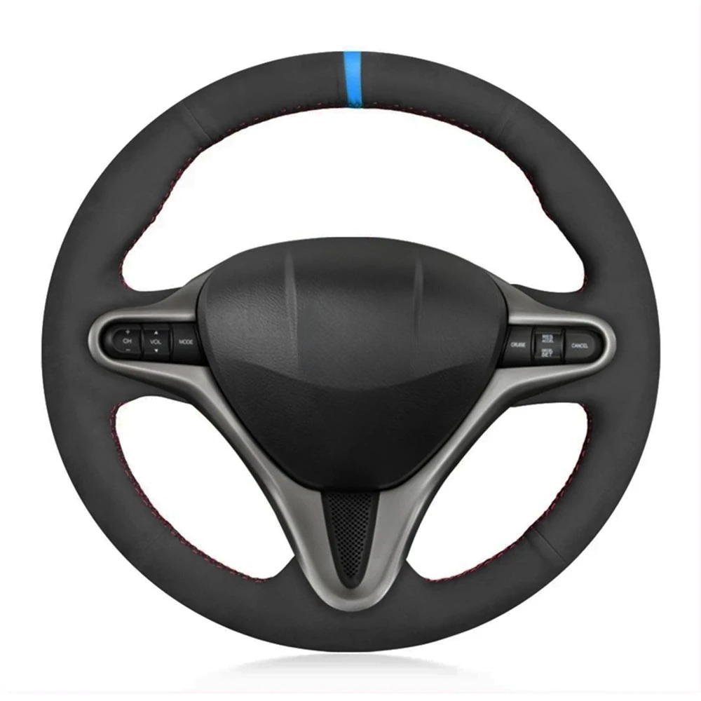 

Anti-slip Black Suede DIY ar Steering Wheel Cover For Honda Civic Civic 8 2006 2007 2008-2010 2011 (3-Spoke) Accessories