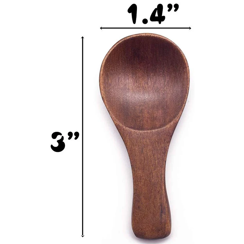 Cucchiaio Di Legno Piccolo, 10 Pezzi Cucchiai Di Sale Gelato Miele Caffè Tè Zucchero Sale Marmellata Cucchiai Di Senape Cucchiaio Rotondo