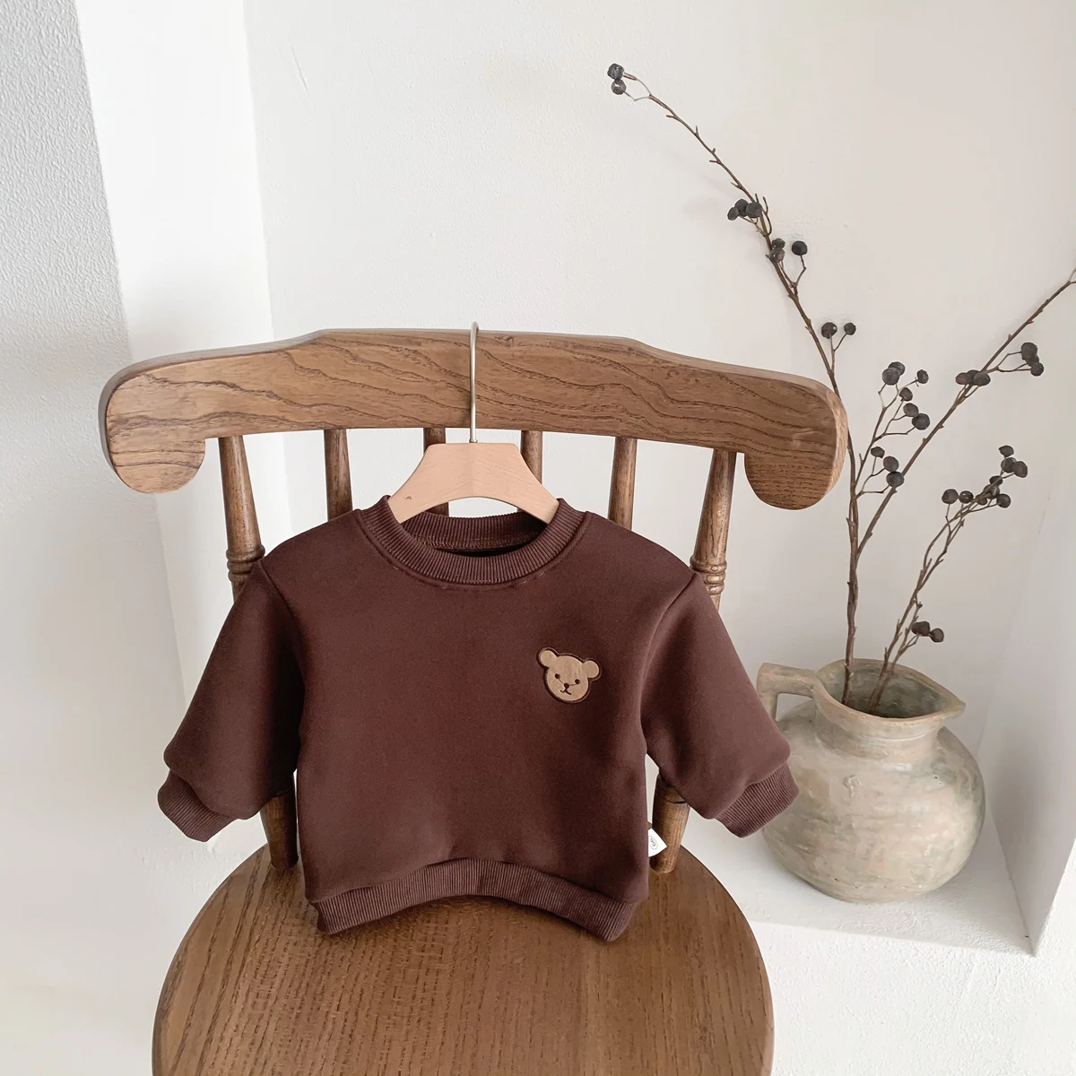 Children's Winter Round Neck 4 Color Korean Style Sweatshirt Children's Clothing Baby fleece-lined Boys and Girls Baby fleece-li 5