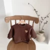 Children's Winter Round Neck 4 Color Korean Style Sweatshirt Children's Clothing Baby fleece-lined Boys and Girls Baby fleece-li 5
