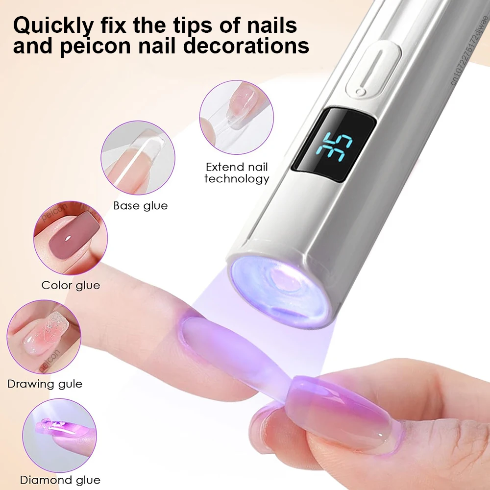 UV LED 젤 네일 램프 휴대용 UV 네일 라이트 빠른 경화 네일아트 충전식 핸드헬드 미니 네일 드라이어 램프 가정용