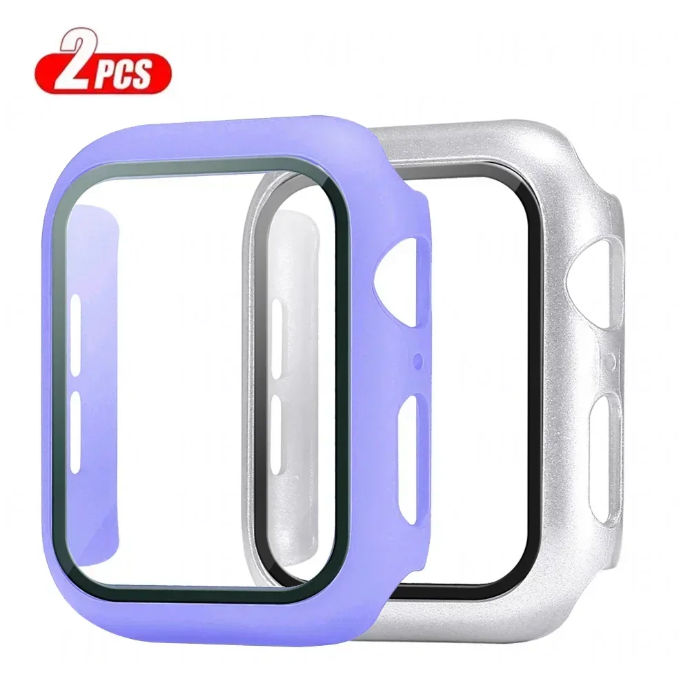Premium Tempered Glass Screen Protector and Cover for Apple Watch - 2-Piece Set