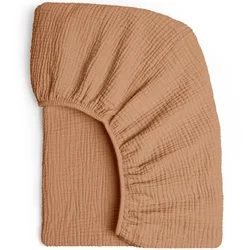 Soft Breathable Muslin Cotton Baby Crib Fitted Sheet - Universal Solid Color (09)