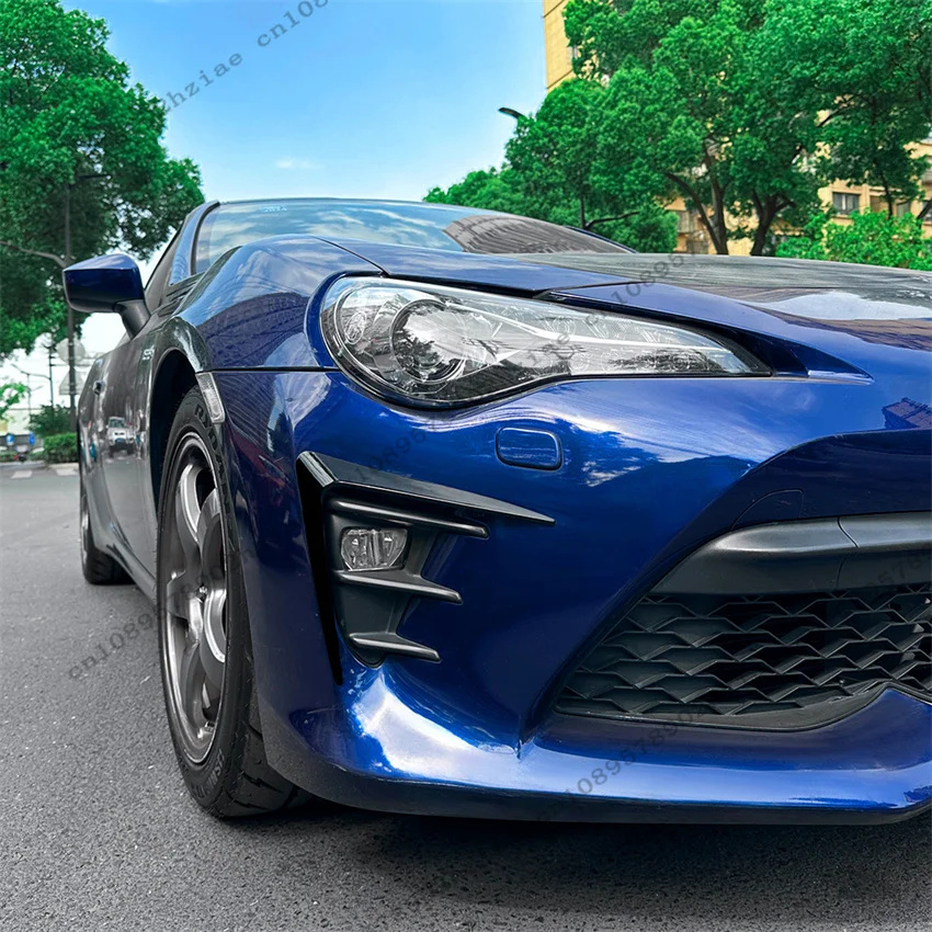 도요타 GT86 페이스리프트 2017-2020 스포일러 디퓨저 액세서리용 자동차 앞 범퍼 립 안개등 커버 윈드 나이프 ABS 유광 블랙