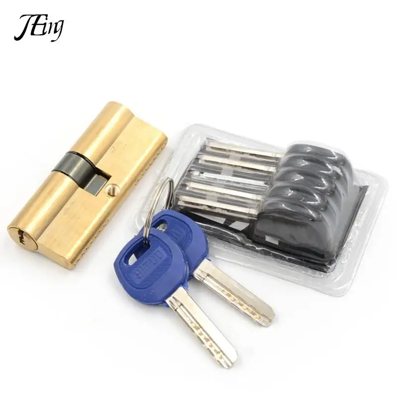 Door lock cylinder 75MM 37.5/37.5 Brass Key Cylinder Door Lock Barrel High Security Anti Snap Lock