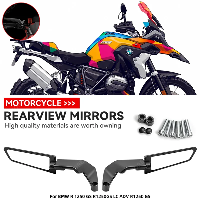 스텔스 윙렛 미러 키트, 회전 조절 가능 미러, BMW R 1250 GS R1250GS LC ADV R1250 GS 오토바이