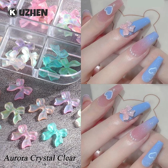 3d Bows Nail Rhinestones Colorful Crystals Gems Luxury Charms For Nail Art  Decorations Mixed Pearl Jewelry Kawaii Accessories - Rhinestones &  Decorations - AliExpress