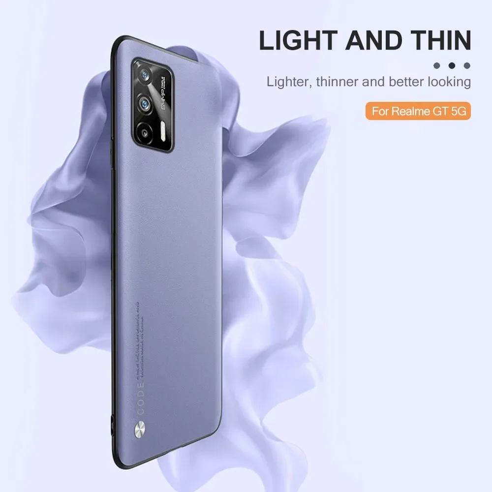 Realme-GT 5G Case Plain Skin Leather Protect Shell On For Realme Realmi GT G T Neo GTNeo RealmeGT 5G TPU Bumper Shockproof Coque 3