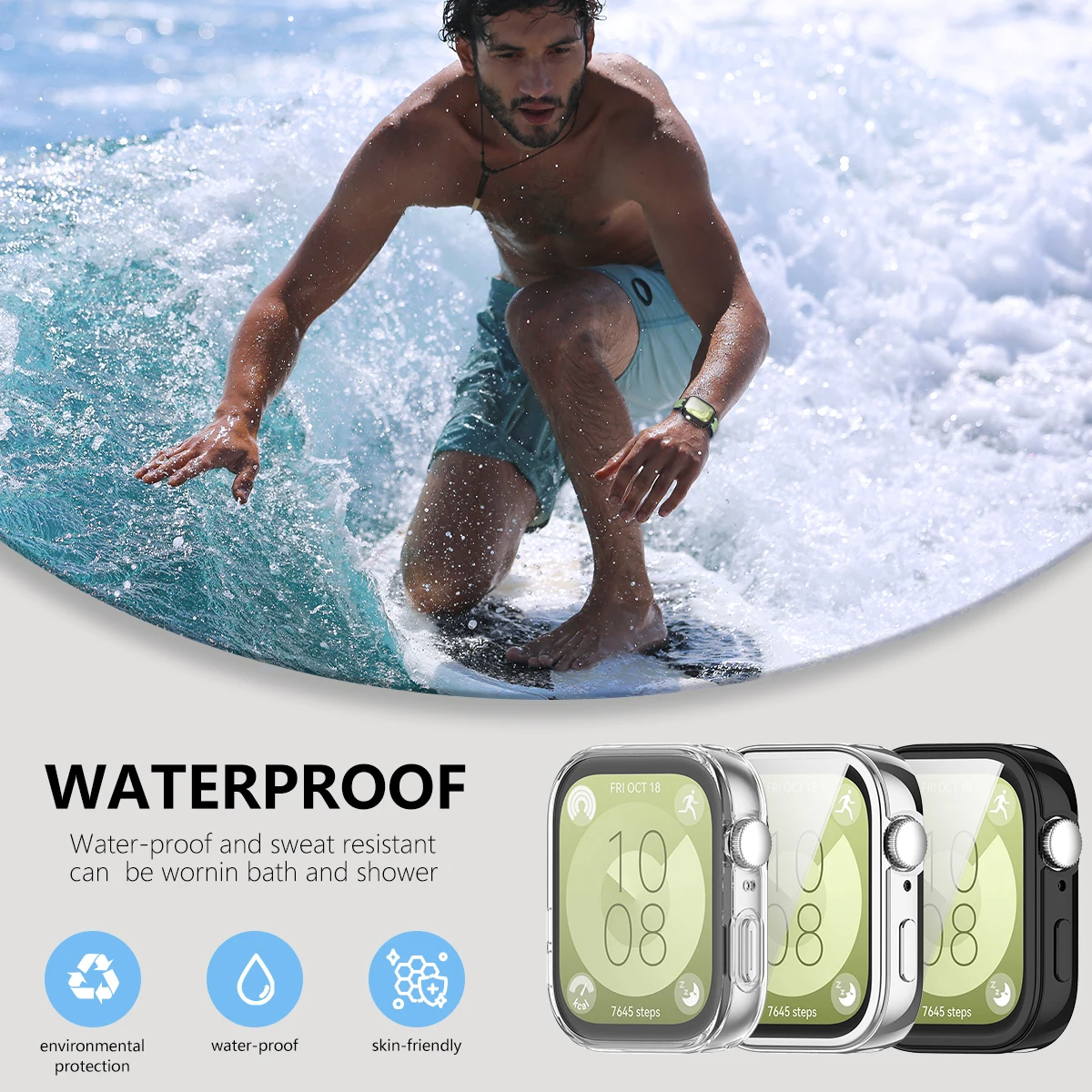 Premium TPU Screen Protector Case – Full Coverage Protective Bumper Shell for Huawei Watch Fit 3 Accessories