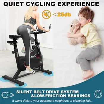 Exercise Bikes Stationary,Exercise Bike for Home Indoor Cycling Bike for Home Cardio Gym,Workout Bike with Ipad Mount & LCD Moni 5
