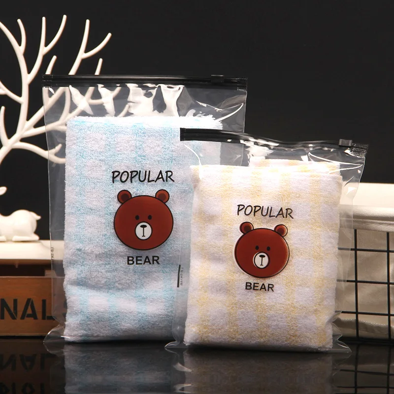

50Pcs/Lot Children's Clothing Packaging Bags Shirt Vest Zipper Leggings Underwear Socks Towel PE Transparent Pouches Storage Bra