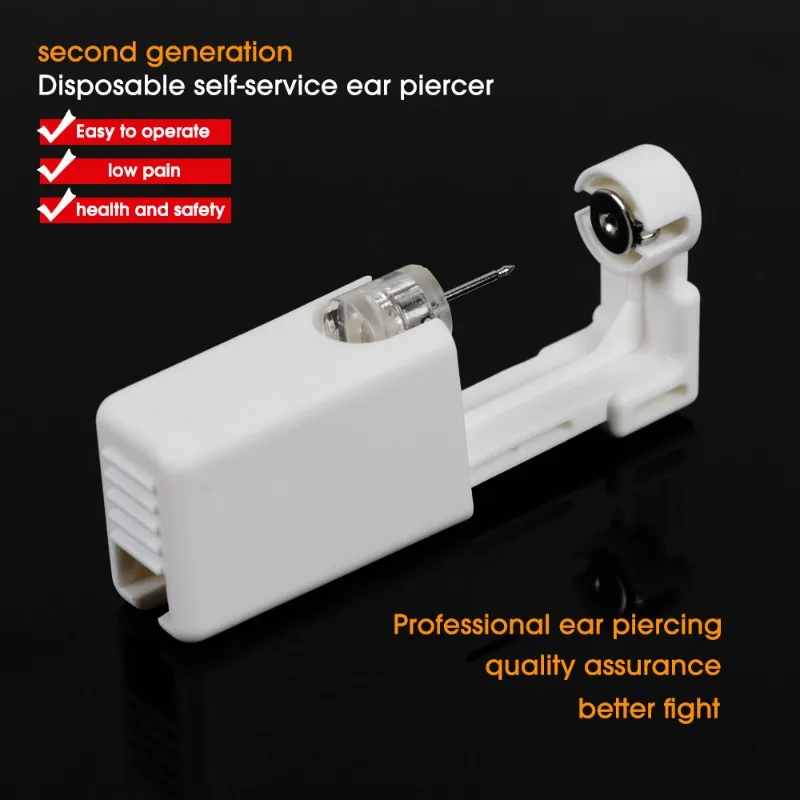 Disposable Sterile Ear Punching Device Self-service Ear-stud Puncher Earlobes Nail Gun Piercer Machine Body Piercing Jewelry