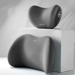 Ergonomic Memory Foam Car Pillow Set for Enhanced Comfort and Support (Set Grey)