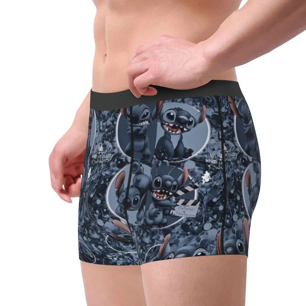 Custom Stitch Lion Cute Boxers Shorts Men's Disney Movie Briefs Underwear Fashion Underpants