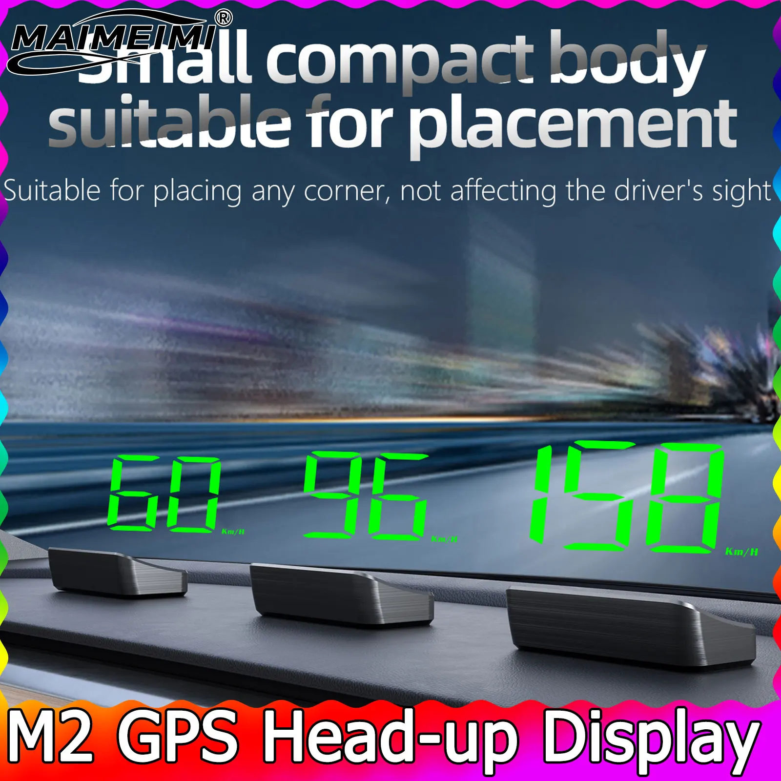 Head Up Display M2 Speedometer KMH/MPH Car Universal GPS HUD USB Cable Plug & Play GPS & Beidou Dual Satellite System