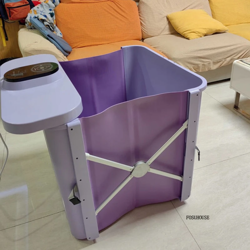 Thickened Adult Folding Bathtub Home Automatic Heating Hot Tub Full Body Sweat Steaming Constant Temperature Portable Bathtubs