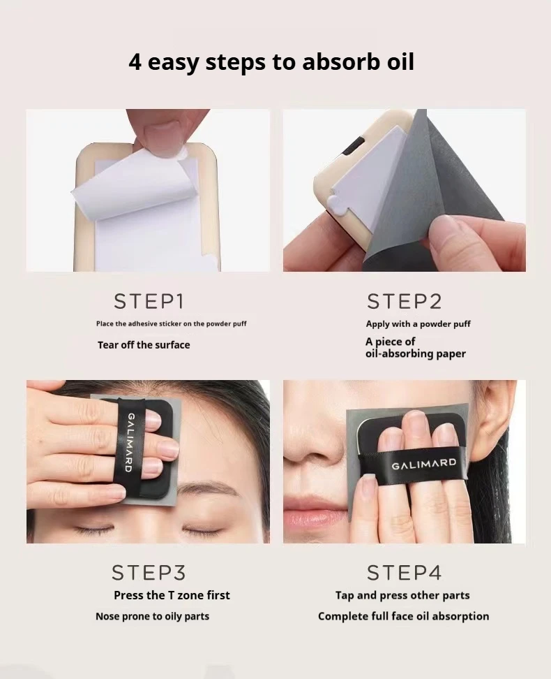 GALIMARD Portable Oil Absorbing Paper With Refreshing Oil Removing  Oil Controlling Surface  Not Absorb Water 5