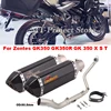 For Zontes GK350 GK350R GK 350 R X S T Full System Motorcycle Exhaust Escape Slip On Modifie Front Link Pipe 51mm Moto Muffler