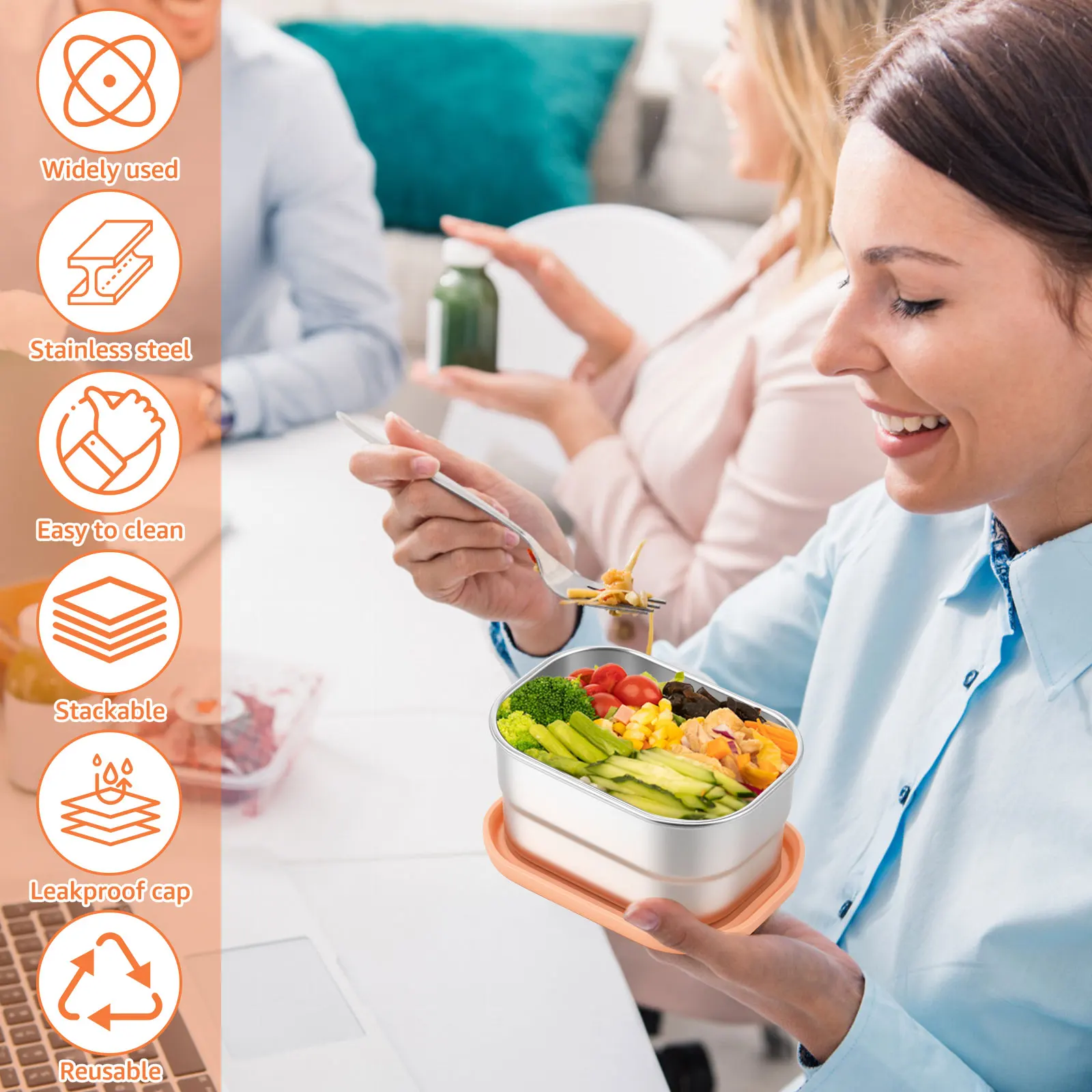 6Pcs Salad Dressing Container 230/130ml Reusable Stainless Steel Cup Small Food Storage Container For Lunch Box and Picnic