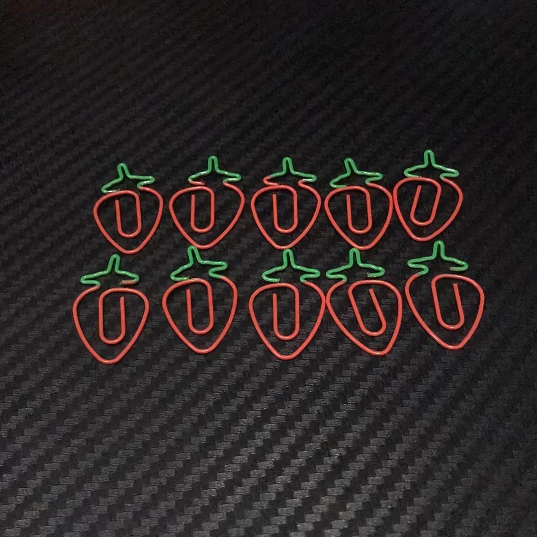 5pcs Strawberry Paper clip, cute office daily accessories