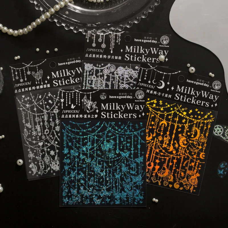 

Yoofun Milky Way Shining Stickers Stars Moon for Photo Album Card Making Decoration Scrapbooking Journaling DIY Labels