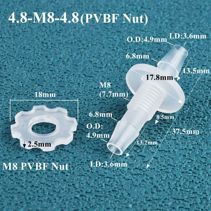 5pcs Connettori Diretti A Riduzione Bianchi Per Tubo Flessibile 10x6mm – Giunti PE/PP Per Acquario, Irrigazione E Uso Alimentare - 4