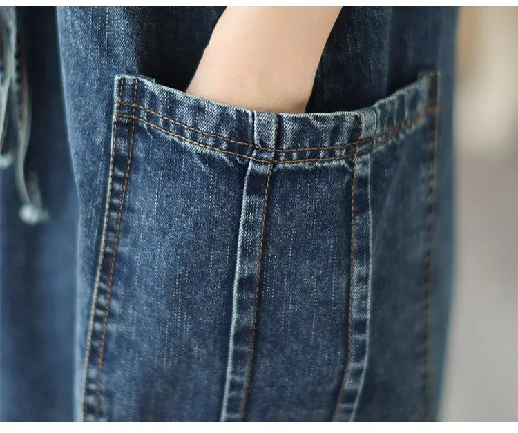 Oversized Women's Denim Skirt Spring Autumn Casual Suspenders Dress Cowboy Sleeveless Dress Female Long Adjustable Slip Dresses