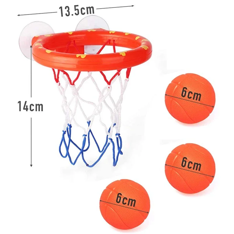 Baby Kids Mini Basketball Bathtub Water Play Set with 3 Balls Funny Shower Bath Fun Toys for Toddlers Educational and Safe 2