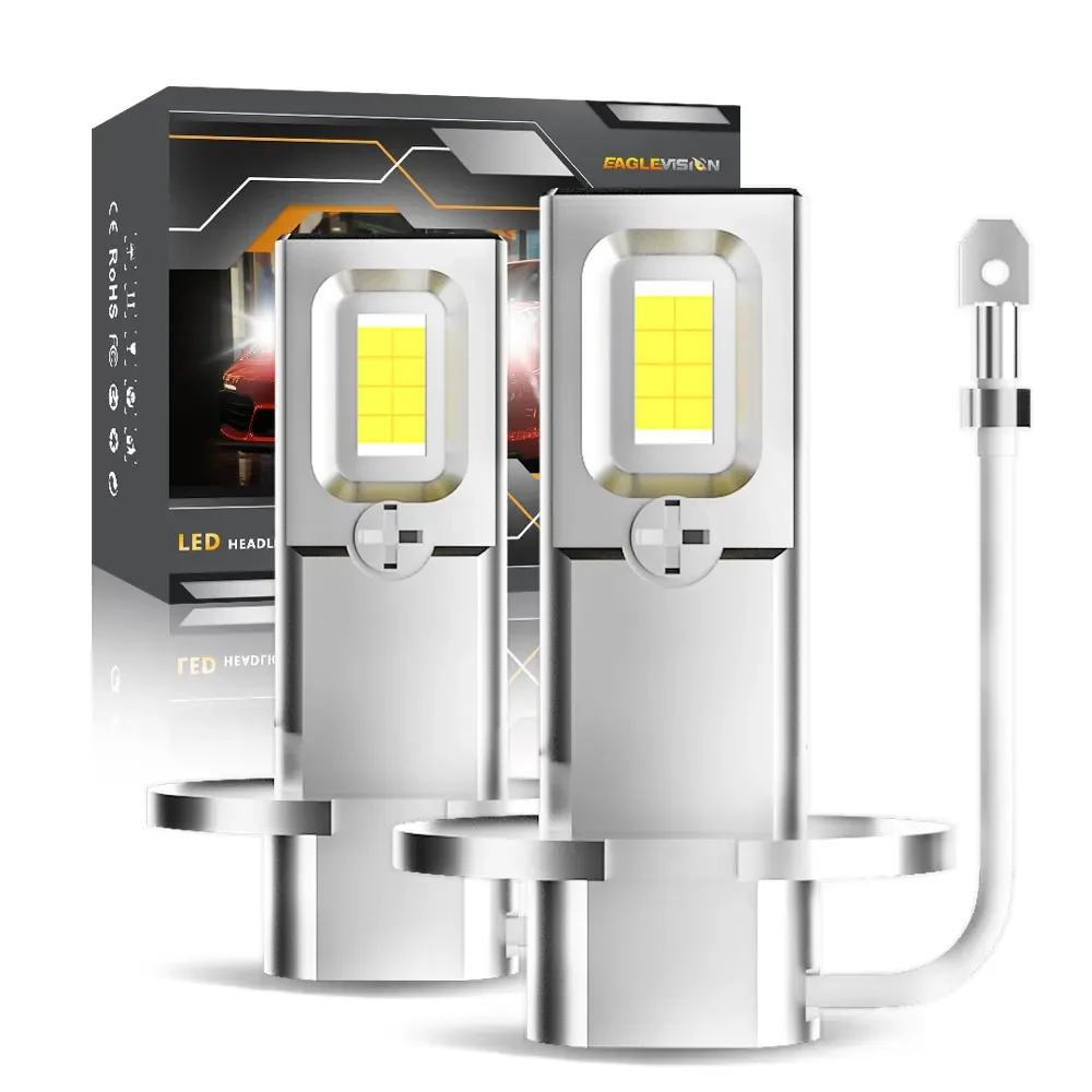EAGLEVISION H3 Plug and Play, Передний фонарь высокой мощности, 12 В, 24 В, Размер 1: 1, суперъяркая Автомобильная фара, противотуманная фара, аксессуары 6500K