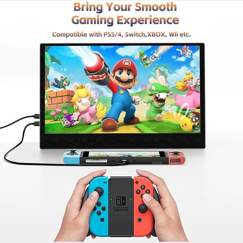 AHXJKA 11.6 인치 휴대용 모니터 HDMI 호환 노트북 두 번째 화면 게임 스위치/PS4/Xbox/Raspberry Pi 용 확장 디스플레이