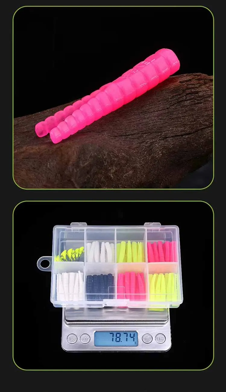WEIHE 81-teiliges Set Weiche Angelköder Mini-Weichköder Zinklegierung Jig-Haken-Kombination Angelausrüstung – Detail 6