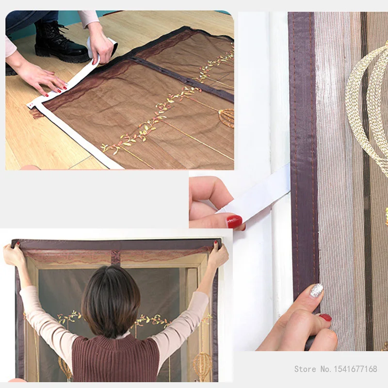 Summer Magnetic Screen Door Curtain Anti Mosquito Net Insect Fly Bug Curtains Automatic Closing Mesh Anti Mosquito Door Curtain