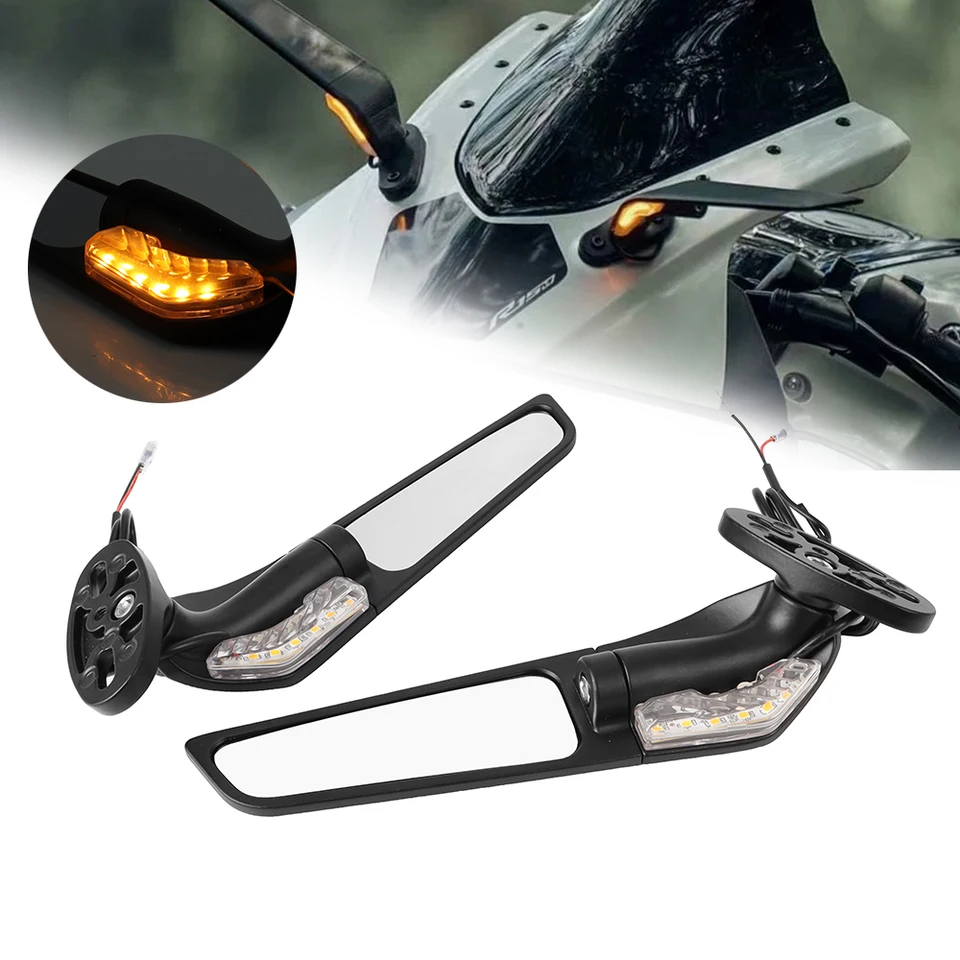 thumbnail image 2 of Aluminum 360° Adjustable Motorcycle Wing Mirrors For R15, R3, R1 & More - Aerodynamic & Durable 2 of 9