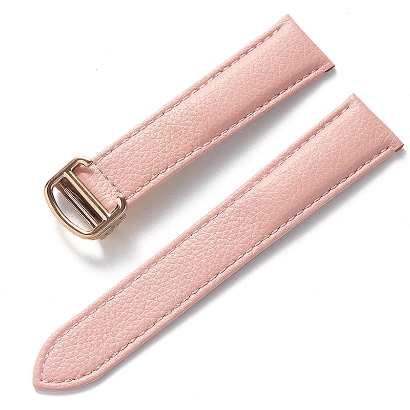 Litchi Soft Leather Watch Strap - Luxury Belt for Men & Women, Replacement Watch Accessory