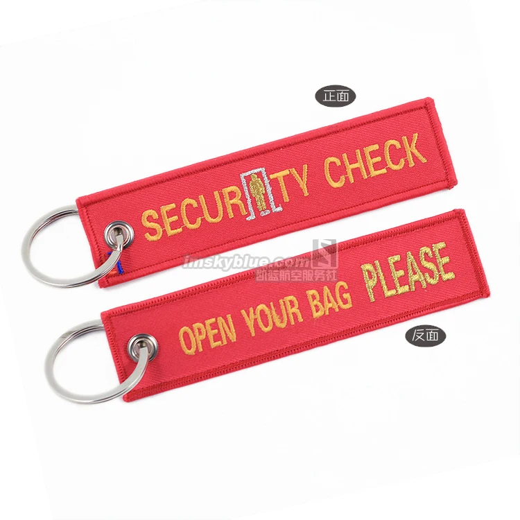 " Security Check, Please Open Your Bag" Bag Tag Luggage Red Airport