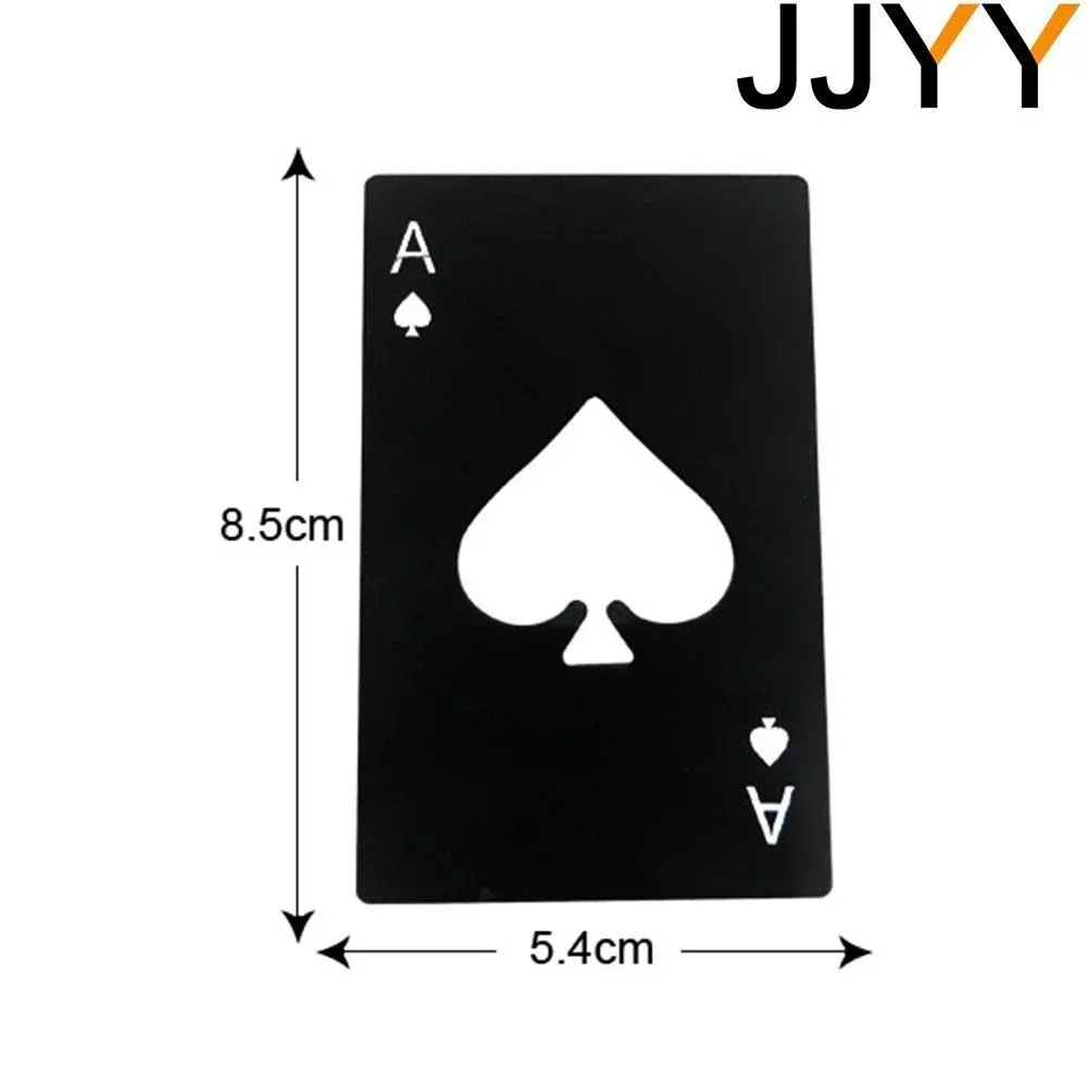 JJYY 스페이드의 에이스 신용 카드 병따개 크리 에이 티브 카드 놀이 모양의 스테인레스 스틸 홈 도구 맥주와 병