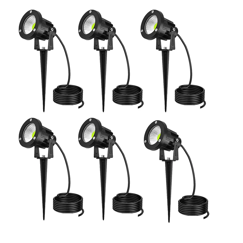 

1 Meter Long Cable Outdoor IP65 LED Garden Lawn Light 5W 10W Spike Landscape Lamp AC DC12V24V Warm White Green Spot Lights 220V